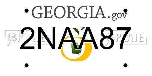 2NAA87 Georgia License Plate