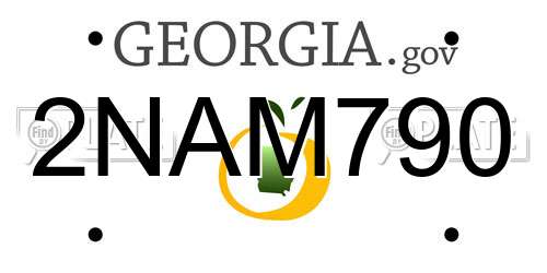 2NAM790 Georgia License Plate