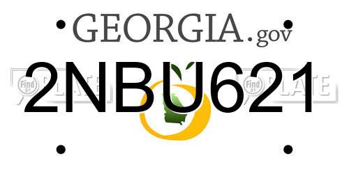 2NBU621 Georgia License Plate