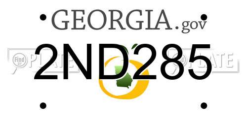2ND285 Georgia License Plate