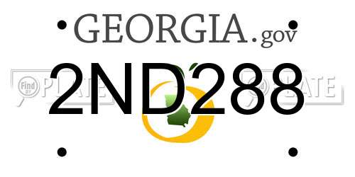 2ND288 Georgia License Plate