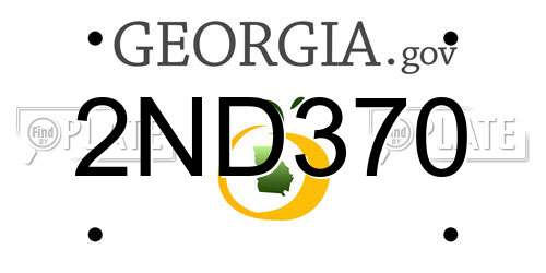 2ND370 Georgia License Plate