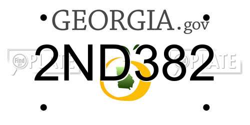 2ND382 Georgia License Plate
