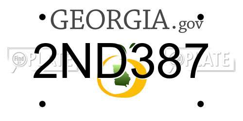 2ND387 Georgia License Plate