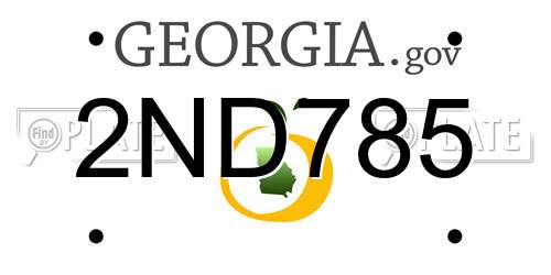2ND785 Georgia License Plate