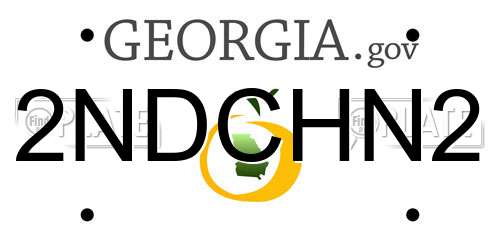 2NDCHN2 Georgia License Plate
