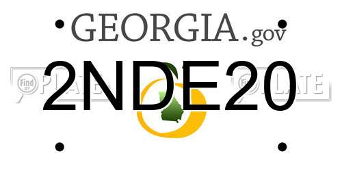 2NDE20 Georgia License Plate