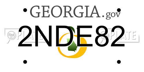 2NDE82 Georgia License Plate