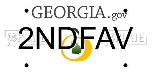 2NDFAV Georgia License Plate