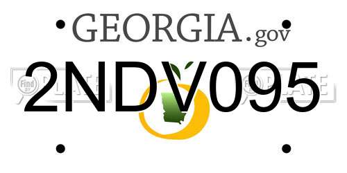 2NDV095 Georgia License Plate