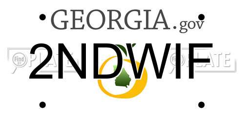 2NDWIF Georgia License Plate
