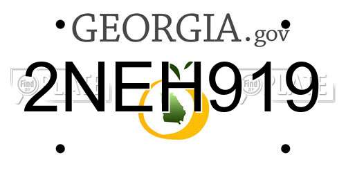 2NEH919 Georgia License Plate