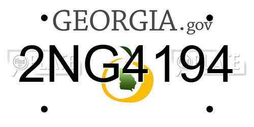 2NG4194 Georgia License Plate