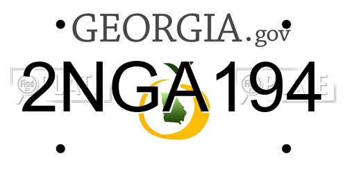 2NGA194 Georgia License Plate