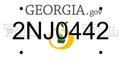 2NJ0442 Georgia License Plate