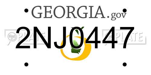 2NJ0447 Georgia License Plate