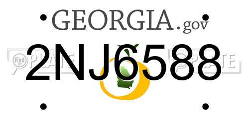 2NJ6588 Georgia License Plate