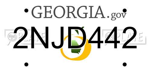 2NJD442 Georgia License Plate