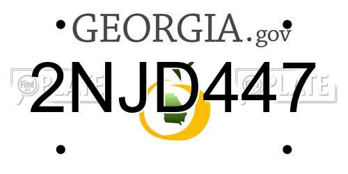 2NJD447 Georgia License Plate