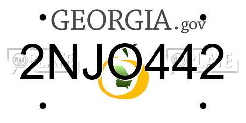 2NJO442 Georgia License Plate