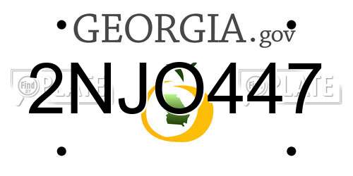 2NJO447 Georgia License Plate