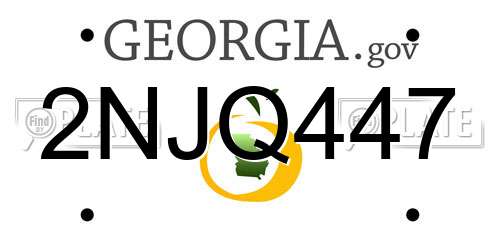 2NJQ447 Georgia License Plate