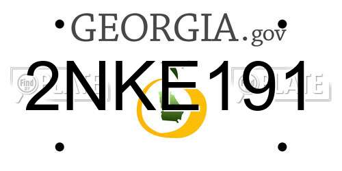 2NKE191 Georgia License Plate