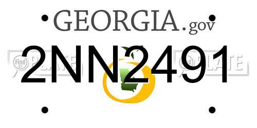 2NN2491 Georgia License Plate