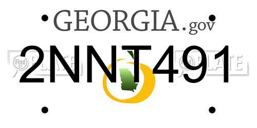 2NNT491 Georgia License Plate