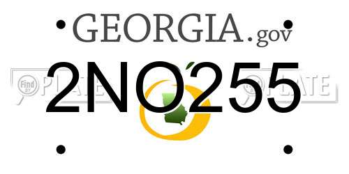 2NO255 Georgia License Plate