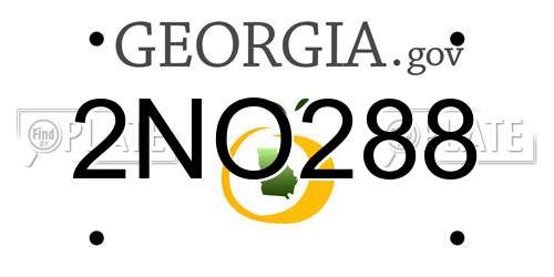 2NO288 Georgia License Plate