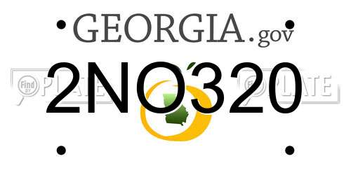 2NO320 Georgia License Plate