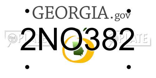 2NO382 Georgia License Plate