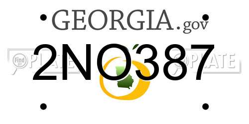 2NO387 Georgia License Plate