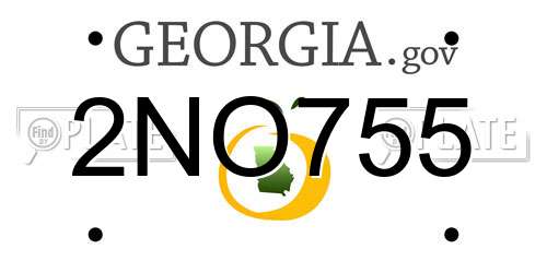 2NO755 Georgia License Plate