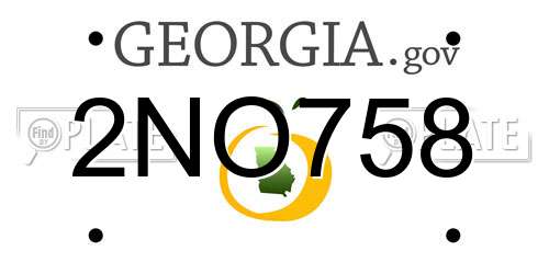 2NO758 Georgia License Plate