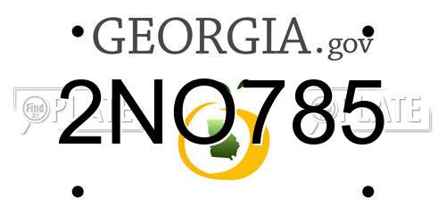 2NO785 Georgia License Plate