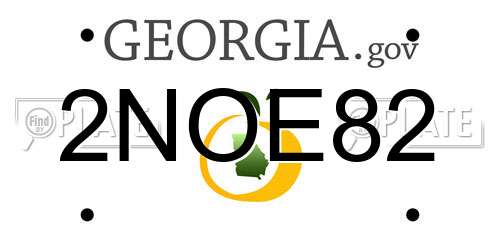 2NOE82 Georgia License Plate