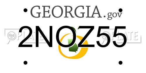2NOZ55 Georgia License Plate