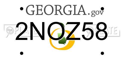 2NOZ58 Georgia License Plate