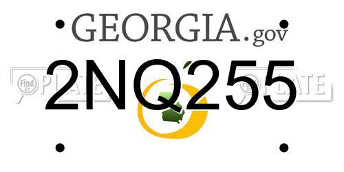 2NQ255 Georgia License Plate