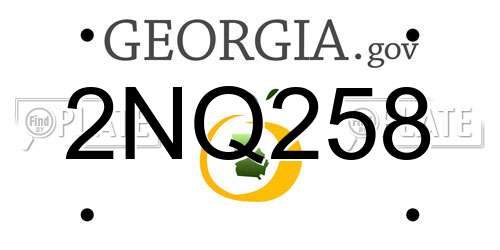 2NQ258 Georgia License Plate