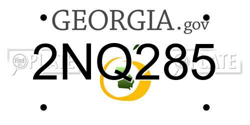 2NQ285 Georgia License Plate