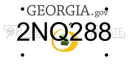2NQ288 Georgia License Plate