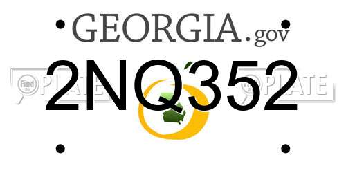 2NQ352 Georgia License Plate