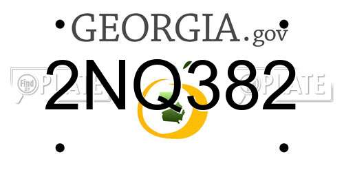 2NQ382 Georgia License Plate