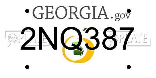 2NQ387 Georgia License Plate