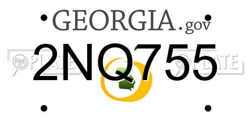 2NQ755 Georgia License Plate