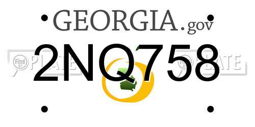 2NQ758 Georgia License Plate