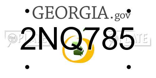2NQ785 Georgia License Plate